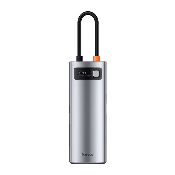 Zdjęcie produktu: Hub 7w1 Baseus Gleam, USB-C do 1x HDMI4K 60Hz + 3x USB3.0 + 1x PD + 1x SD/TF (szary)