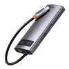 Miniatura zdjęcia: Hub 6w1 Baseus Metal Gleam Series, USB-C do 3x USB 3.0 + HDMI + USB-C PD + Ethernet RJ45