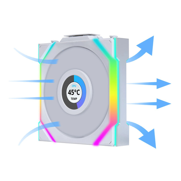 Zdjęcie produktu: Wentylator Lian Li UNI FAN SL Wireless LCD ARGB PWM 120mm White (12SLLCD1W1W) Zdjęcie produktu: Wentylator Lian Li UNI FAN SL Wireless LCD ARGB PWM 120mm White (12SLLCD1W1W)
