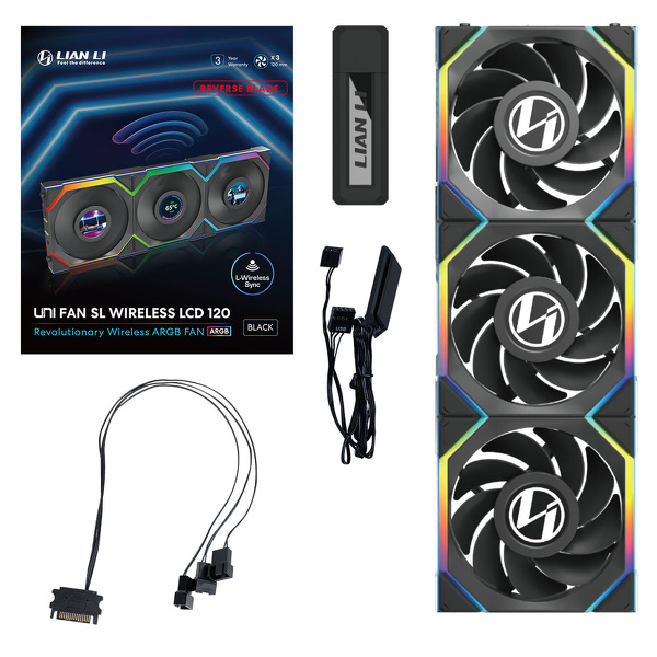 Zdjęcie produktu: 3x Lian Li UNI FAN SL Wireless LCD ARGB PWM Reverse 120mm