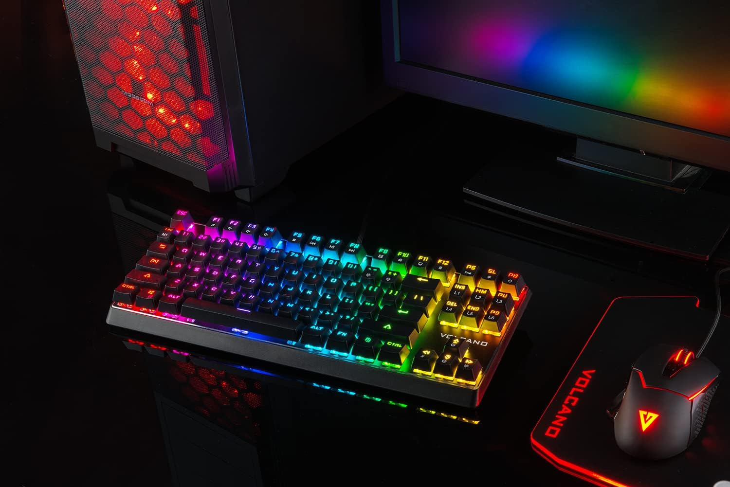 Klawiatura Modecom PRZEWODOWA MECHANICZNA Volcano Lanparty Biała RGB (brązowy przełącznik) K-MC-LANPARTY-U-RGB-BROWN-200, mechaniczna Klawiatura Modecom PRZEWODOWA MECHANICZNA Volcano Lanparty Biała RGB (brązowy przełącznik) K-MC-LANPARTY-U-RGB-BROWN-200, mechaniczna