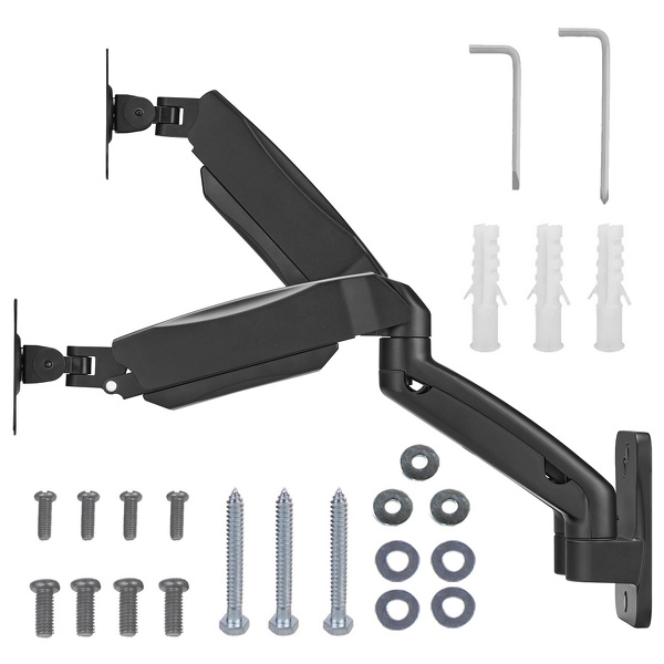 Zdjęcie produktu: Uchwyt naścienny na dwa monitory Maclean, 17-32'', 9kg max, sprężyna mechaniczna, MC-988