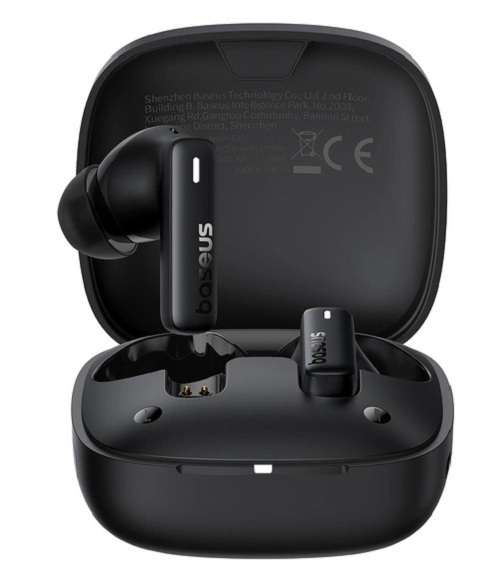 Słuchawki bezprzewodowe TWS Baseus Bowie E19, ładowanie indukcyjne, Bluetooth 5.3 - czarne Słuchawki bezprzewodowe TWS Baseus Bowie E19, ładowanie indukcyjne, Bluetooth 5.3 - czarne