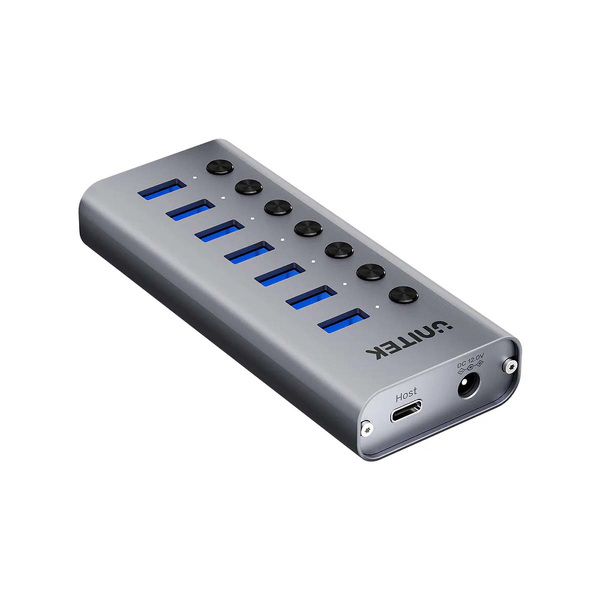 Zdjęcie produktu: Hub USB A 3.0 7w1 Unitek , 5Gbps z przełącznikami portów (H1314A01-EU)