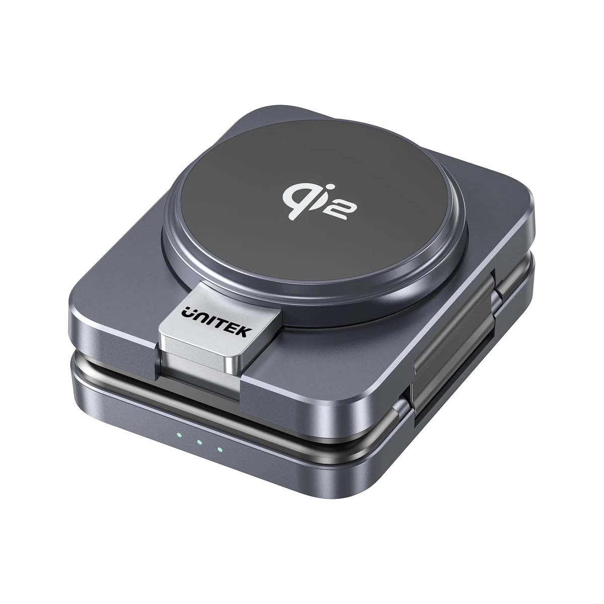 Stacja ładująca składana 3w1, Qi2, 15W, Unitek szara ( P1300AGY01)