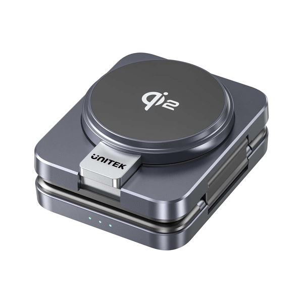 Zdjęcie produktu: Stacja ładująca składana 3w1, Qi2, 15W, Unitek szara ( P1300AGY01)