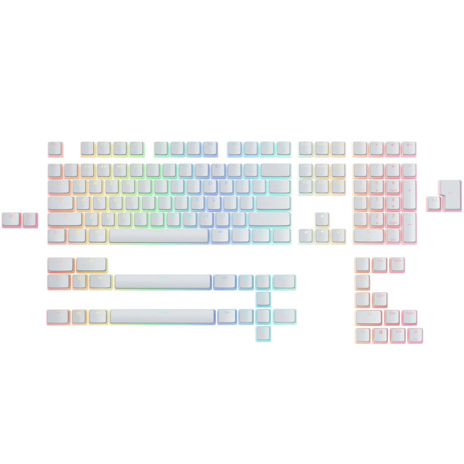 Glorious Aura Keycaps, 145 Keycaps, Layout US White