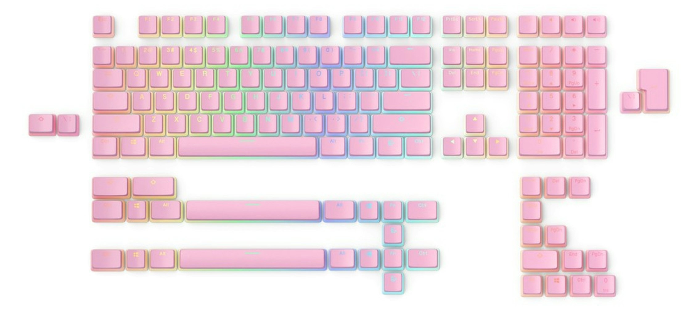 Glorious Aura Keycaps V2, 145 Keycaps Pink, Layout US