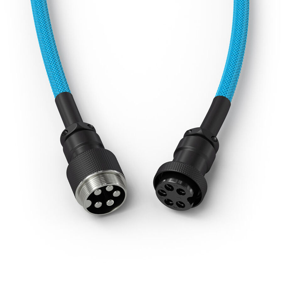 Glorious Kabel spiralny Electric Blue, kabel USB-C na USB-A spiralny, 1,37 m, niebieski