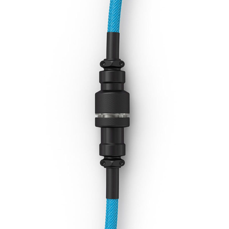 Glorious Kabel spiralny Electric Blue, kabel USB-C na USB-A spiralny, 1,37 m, niebieski