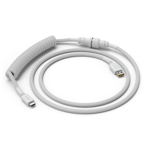 Miniatura produktu: Glorious Kabel spiralny Ghost White, kabel USB-C na USB-A spiralny, 1,37 m biały