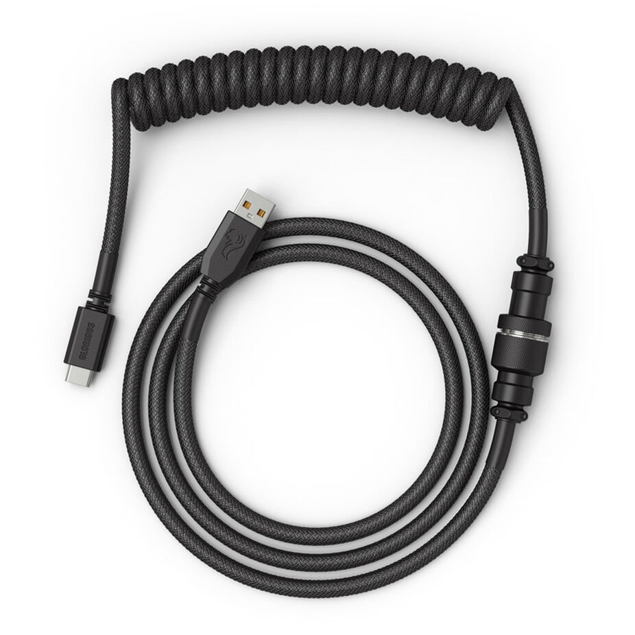 Glorious Kabel spiralny Phantom Black, kabel USB-C na USB-A spiralny, 1,37 m czarny