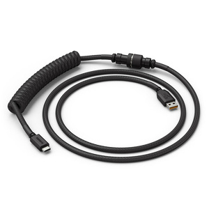 Miniatura produktu: Glorious Kabel spiralny Phantom Black, kabel USB-C na USB-A spiralny, 1,37 m czarny
