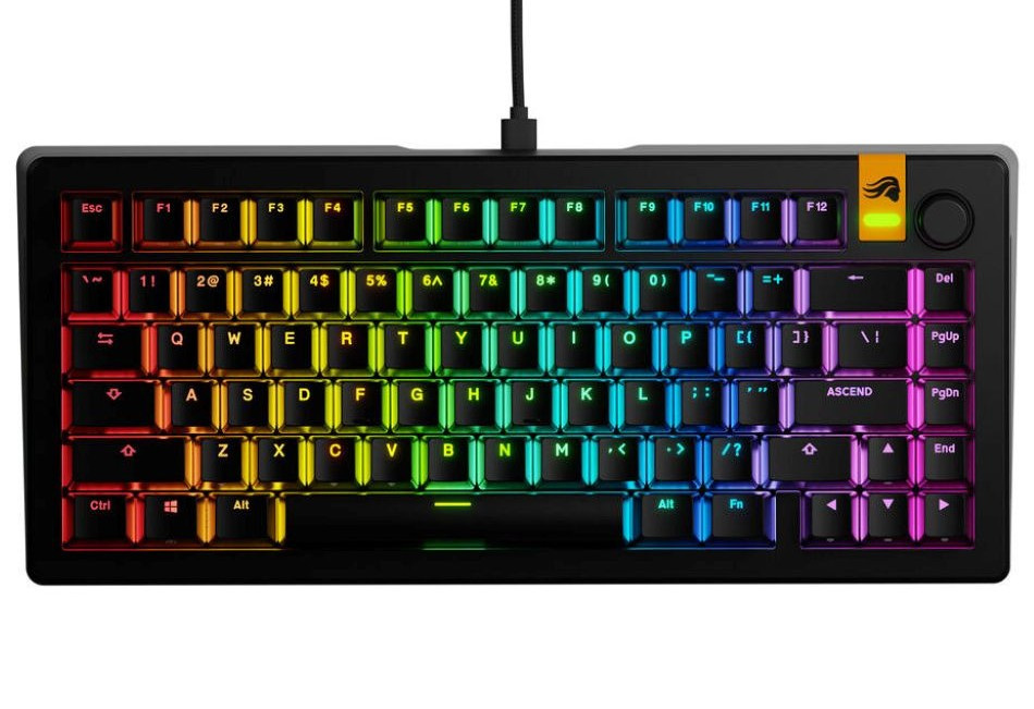 Glorious GMMK 3 HE Klawiatura gamingowa 75%, Pre-Built, ANSI (US), Fox HE Switche Black