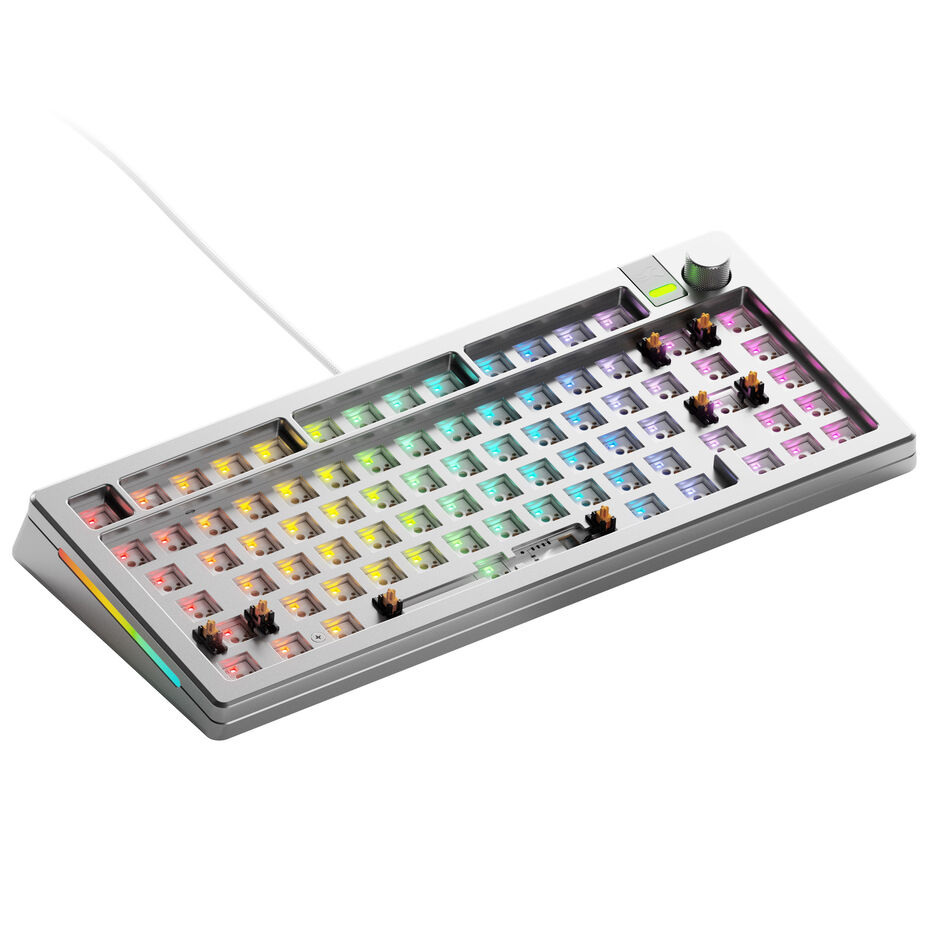 Glorious GMMK 3 Pro Klawiatura gamingowa 75%, Barebone, Layout ANSI Silver