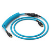 Glorious GMMK Coiled Cable Electric Blue, Kabel spiralny, USB-C/USB-A, light blue/Black