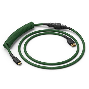 Miniatura produktu: Glorious GMMK Coiled Cable Forest Green, Kabel spiralny, USB-C/USB-A, DarkGreen/Black