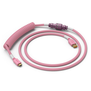 Miniatura produktu: Glorious GMMK Coiled Cable Pixel Pink, Kabel spiralny, USB-C/USB-A Pink