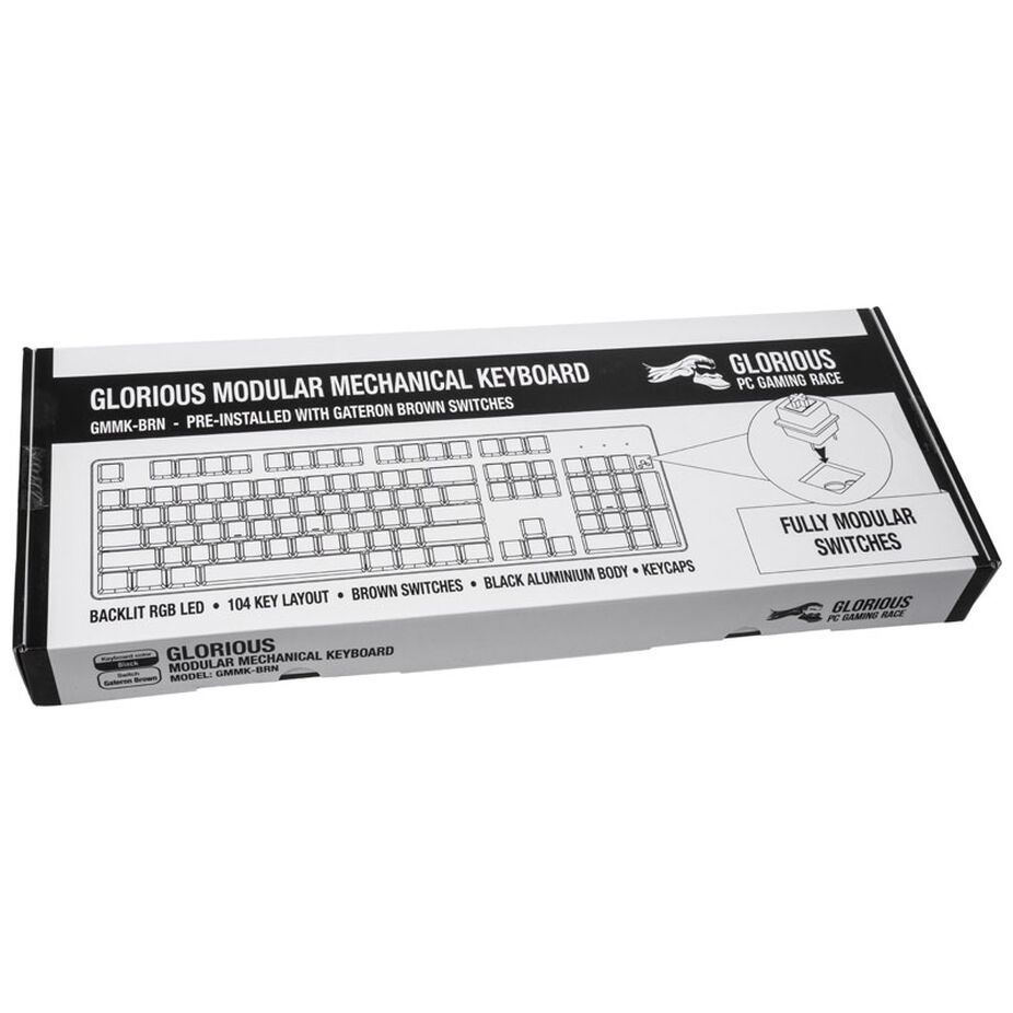 Glorious GMMK Pełnowymiarowa klawiatura, Gateron Brown, Layout US