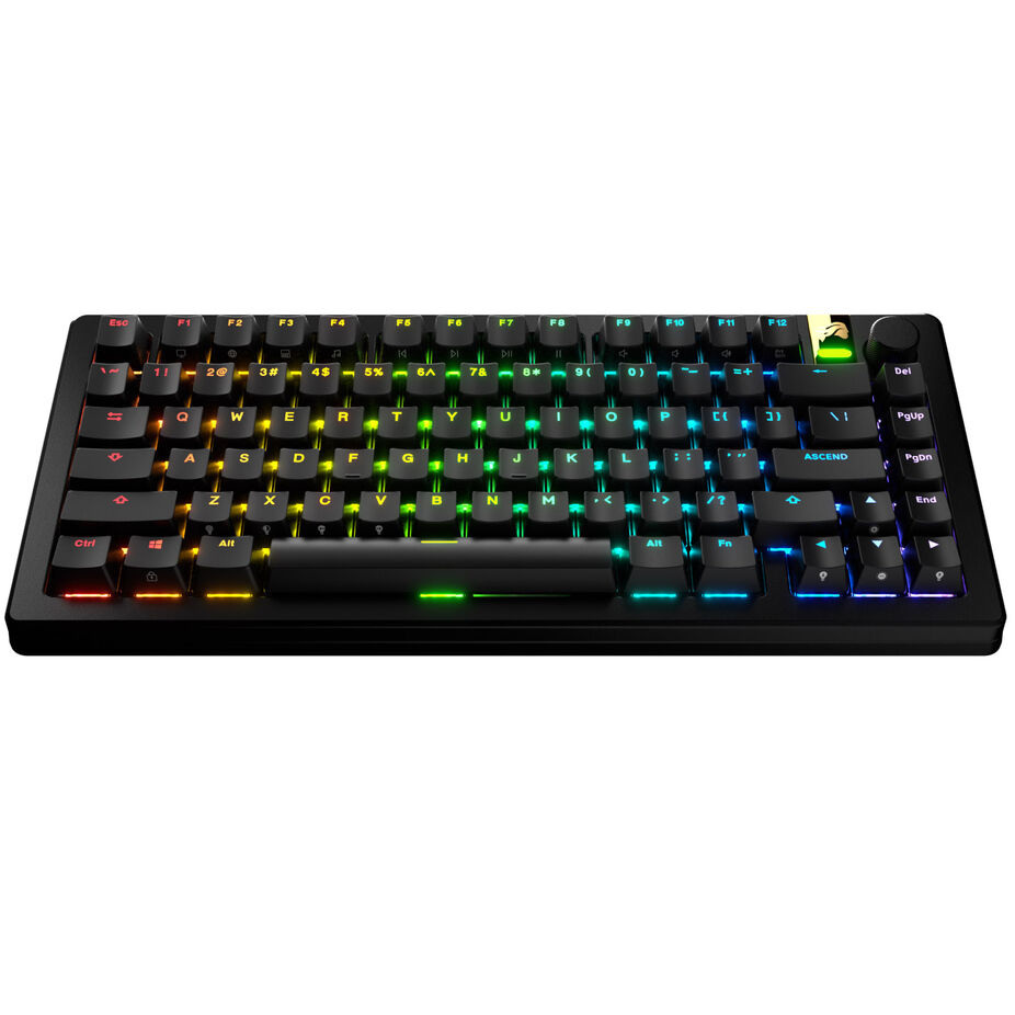 Glorious GPBT Backlit Keycaps, ANSI Layout (US), PBT, Dye-Sub Black