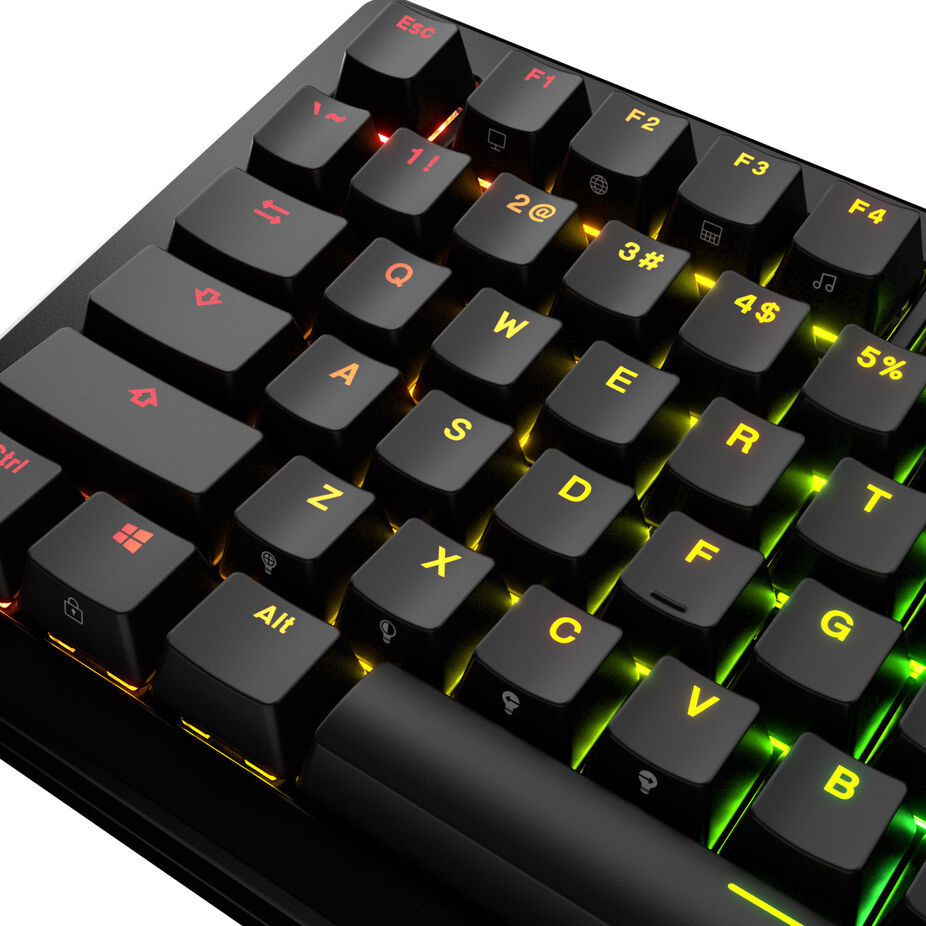 Glorious GPBT Backlit Keycaps, ANSI Layout (US), PBT, Dye-Sub Black