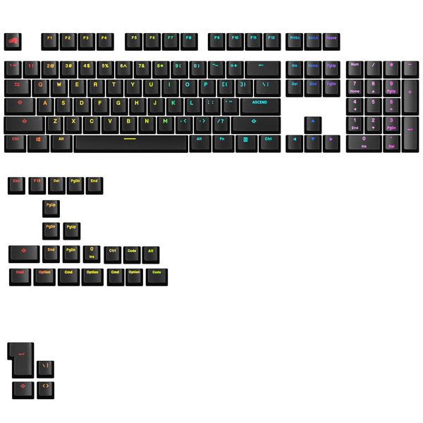 Zdjęcie produktu: Glorious GPBT Backlit Keycaps, ANSI Layout (US), PBT, Dye-Sub Black
