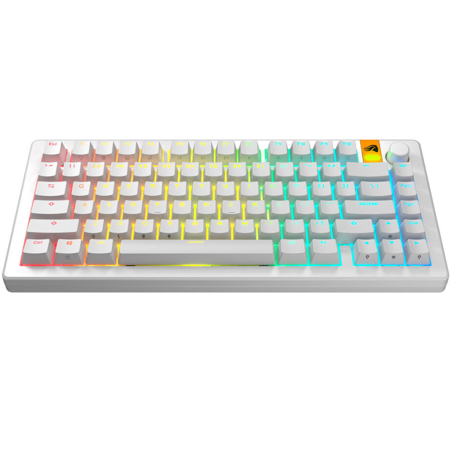 Glorious GPBT Backlit Keycaps, ANSI Layout (US), PBT, Dye-Sub White