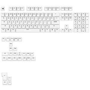 Miniatura produktu: Glorious GPBT Basics Keycaps, ANSI Layout (US), PBT, Dye-Sub, Classic White