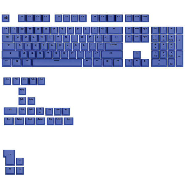 Zdjęcie produktu: Glorious GPBT Basics Keycaps, ANSI Layout (US), PBT, Dye-Sub, Mana Blue