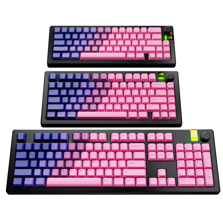 Glorious GPBT Gradient Keycaps, ANSI Layout (US), PBT, Dye-Sub, Nebula