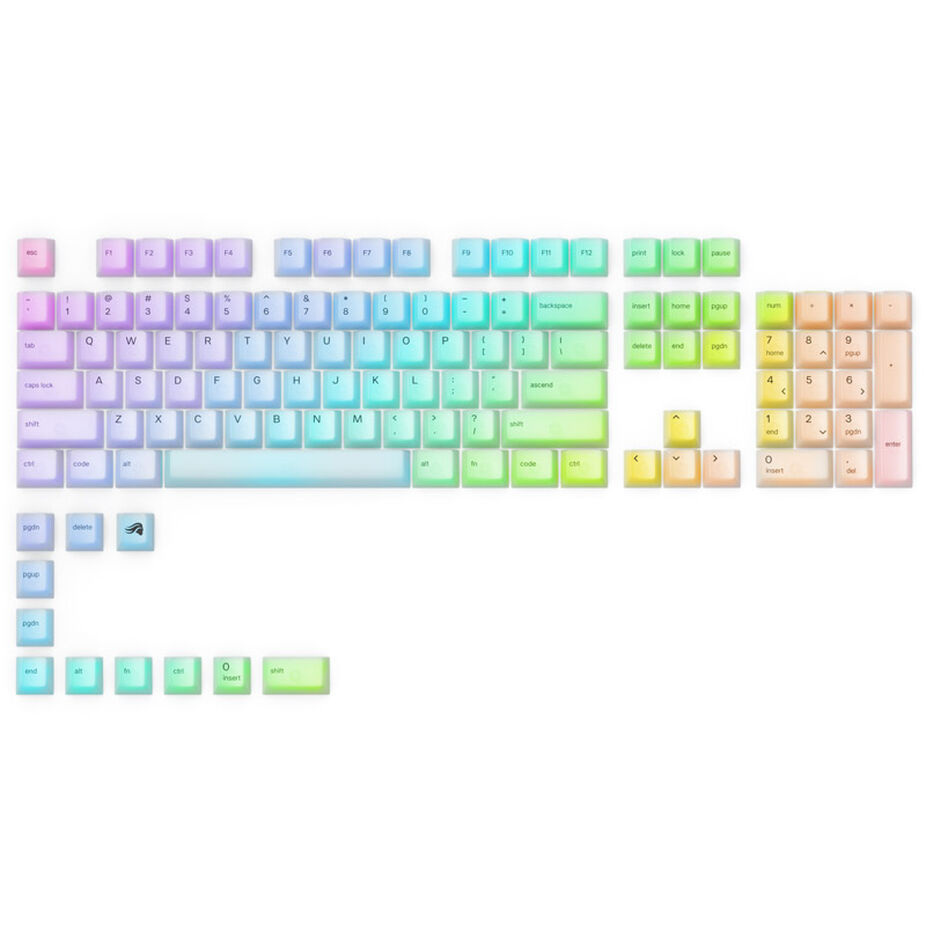Glorious Polychroma RGB Keycaps, 115 Keycaps, ANSI, Layout US, semi-transparent