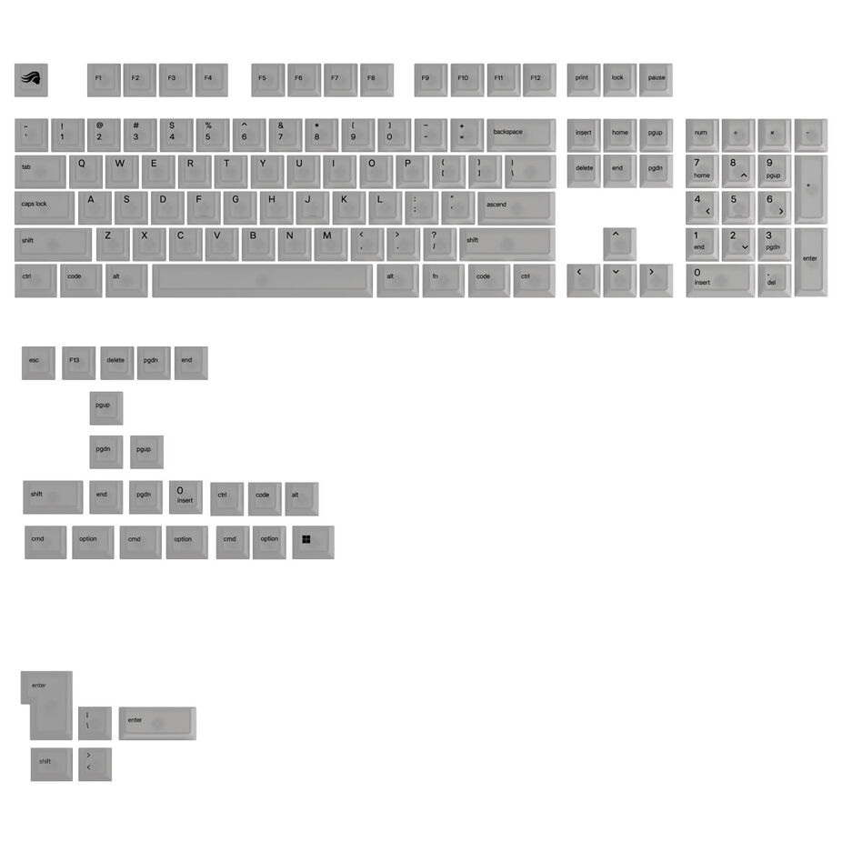 Glorious Polychroma V2 Keycaps, układ ANSI (USA), poliwęglan, druk UV, przezroczysty Glorious Polychroma V2 Keycaps, układ ANSI (USA), poliwęglan, druk UV, przezroczysty