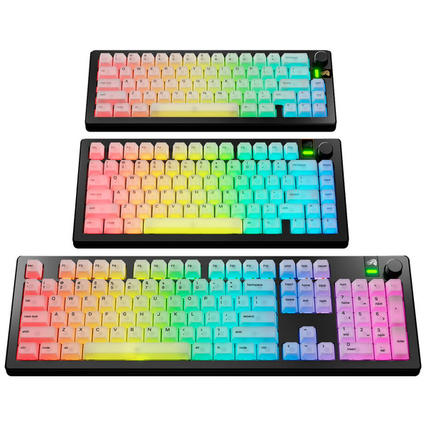 Zdjęcie produktu: Glorious Polychroma V2 Keycaps, układ ANSI (USA), poliwęglan, druk UV, przezroczysty Zdjęcie produktu: Glorious Polychroma V2 Keycaps, układ ANSI (USA), poliwęglan, druk UV, przezroczysty