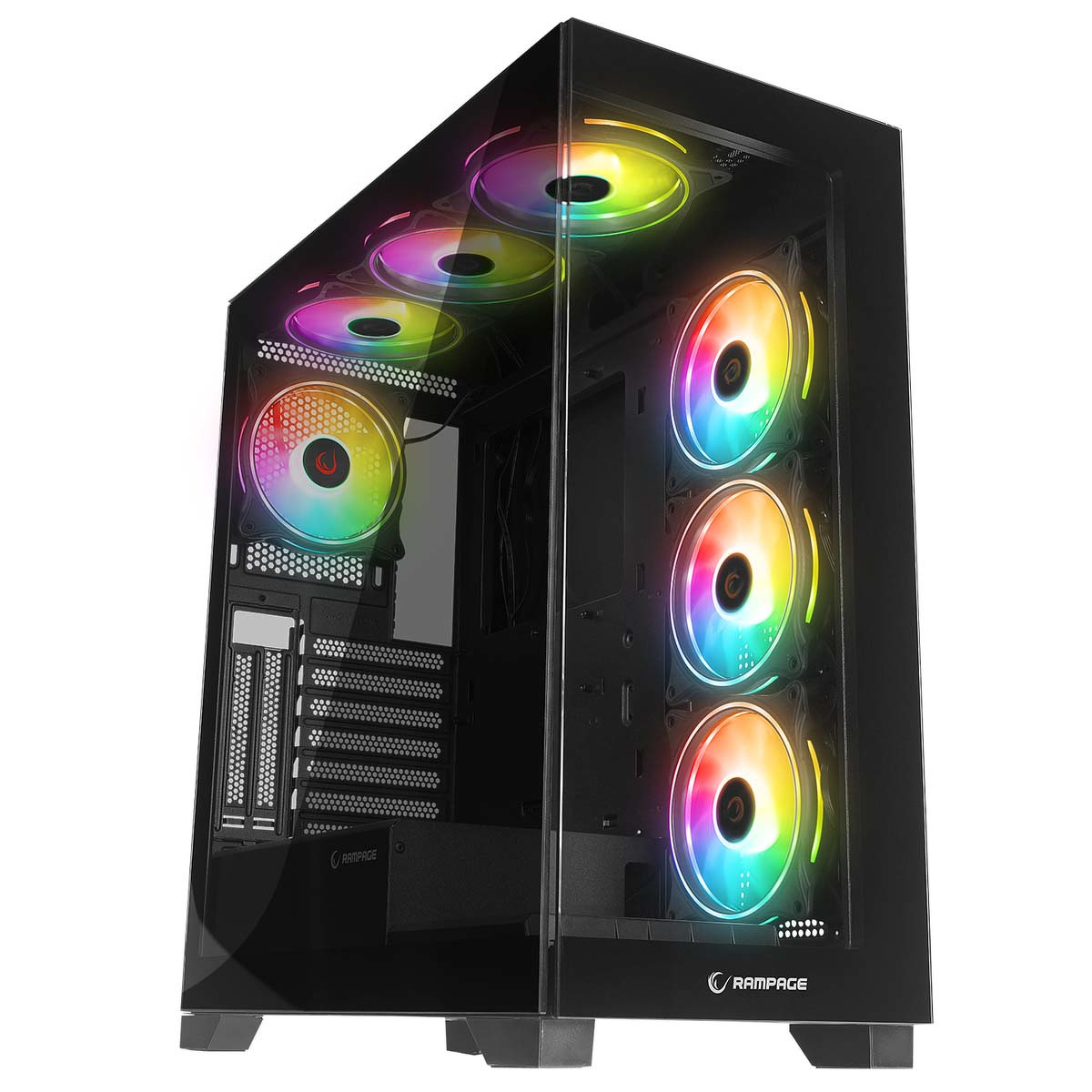 Obudowa do komputera Rampage Hydra V3 Obudowa PC 4x120mm wentylator RGB czarna