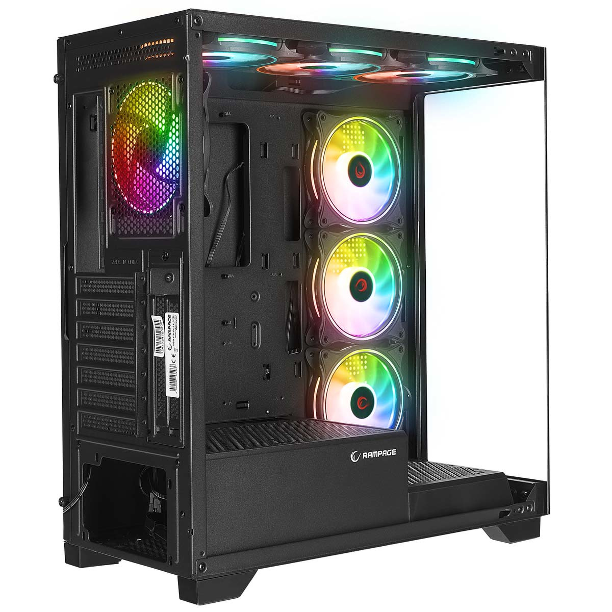 Obudowa do komputera Rampage Hydra V3 Obudowa PC 4x120mm wentylator RGB czarna