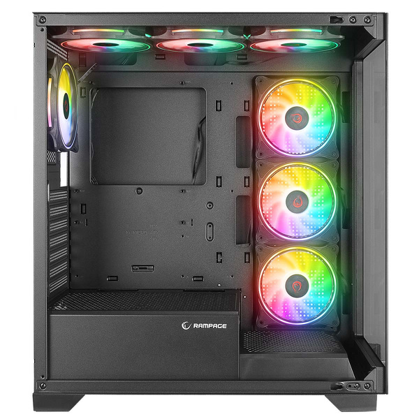 Zdjęcie produktu: Obudowa do komputera Rampage Hydra V3 Obudowa PC 4x120mm wentylator RGB czarna