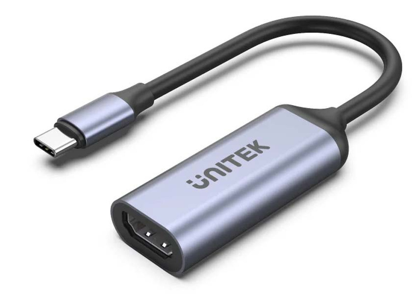 Adapter USB TYP-C na HDMI 2.1 (8K 60Hz) szary 15cm Unitek Adapter USB TYP-C na HDMI 2.1 (8K 60Hz) szary 15cm Unitek