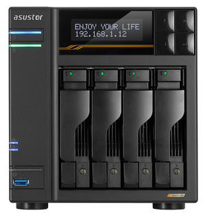 Miniatura produktu: Serwer plików Asustor LOCKERSTOR 4 Gen3 AS6804T 4-bay, AMD Ryzen V3C14 Cztery rdzenie 2.3GHz, 16G ECC DDR5, 4x M.2 PCIe (NVMe), 2x 10 GbE, 2x 5 GbE, 2 x USB 4.0 Type-C 3x USB 3.2.