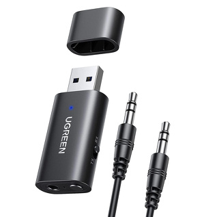 Miniatura produktu: Transmiter nadajnik / odbiornik Bluetooth 5.1 bezprzewodowy Ugreen adapter audio 3,5 mm mini jack czarny (CM523 60300) Miniatura produktu: Transmiter nadajnik / odbiornik Bluetooth 5.1 bezprzewodowy Ugreen adapter audio 3,5 mm mini jack czarny (CM523 60300)