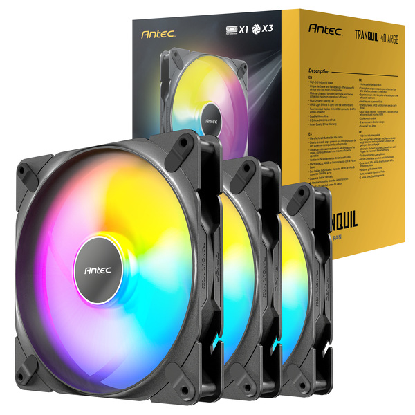 Zdjęcie produktu: Wentylator Antec Tranquil 140mm PWM ARGB Black (3szt z kontolerem)