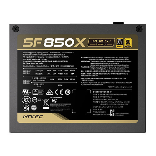 Zasilacz Antec SF850X ATX 3.1 SFX 4.1 850W Gold (SF850X EC) Zasilacz Antec SF850X ATX 3.1 SFX 4.1 850W Gold (SF850X EC)