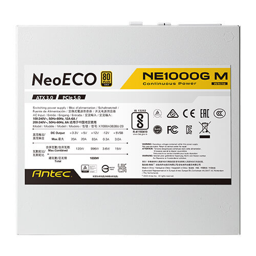 Antec NeoECO NE1000G M White ATX 3.0 1000W Antec NeoECO NE1000G M White ATX 3.0 1000W