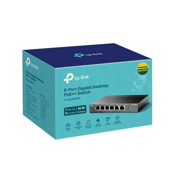 TP-Link TL-SG1006PP Switch 6x10/100/1000Mbps (3PoE+ 1PoE++)