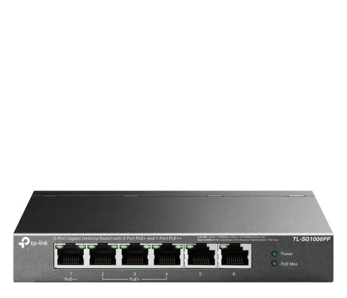 Zdjęcie produktu: TP-Link TL-SG1006PP Switch 6x10/100/1000Mbps (3PoE+ 1PoE++)