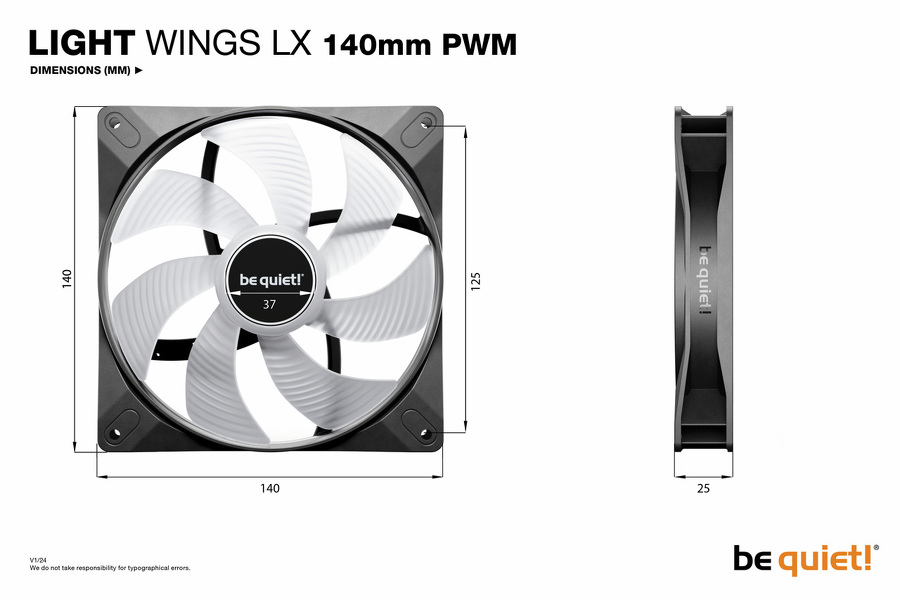 Zdjęcie produktu: Zestaw wentylatorów be quiet! Light Wings LX 140mm PWM White 3 szt (BL128)