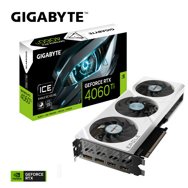 Zdjęcie produktu: Gigabyte GeForce RTX 4060 Ti Eagle OC ICE 8GB GDDR6 DLSS 3 (GV-N406TEAGLEOC ICE-8GD)
