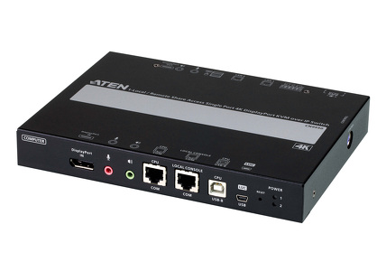 Miniatura produktu: ATEN CN9950-AT-G Przełącznik KVM over IP  1-portowy przełącznik KVM over IP DisplayPort 4K z 1 współdzielonym lokalnym/zdalnym dostępem