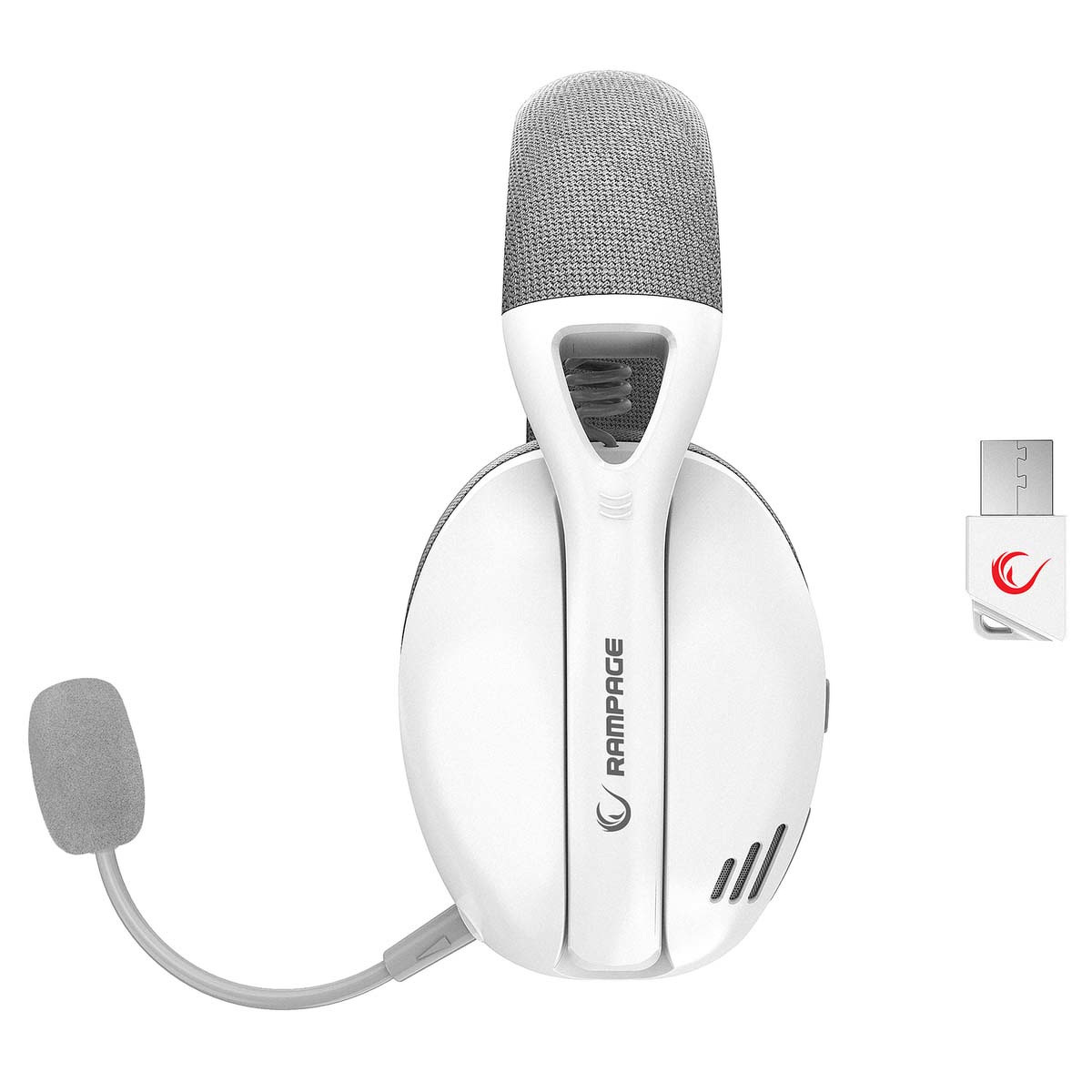 Słuchawki bezprzewodowe gamingowe Rampage CRACKH11-WHITE z mikrofonem 7.1 białe