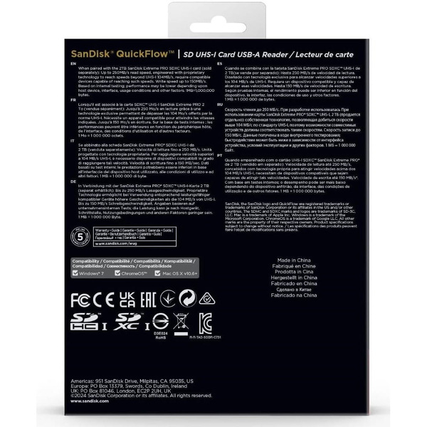 Zdjęcie produktu: Czytnik kart pamięci SanDisk SD QuickFlow UHS-I USB 3.2 (250/150 MB/s)