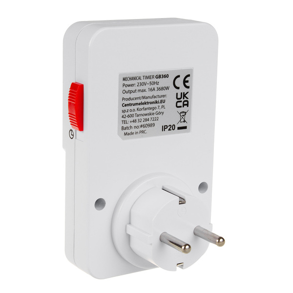 Zdjęcie produktu: Włącznik czasowy GreenBlue 48 programów 16A IP20 GB360F